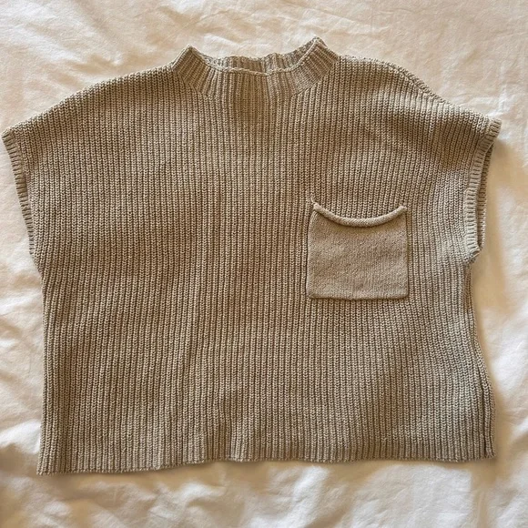 Free People Beach Freya Sweater Set Knit Pants and Top Cream Tan Vacation Set - Picture 10 of 12